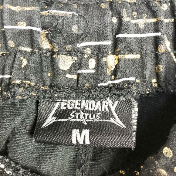 Legendary Status Metallic Paint Splatter Athletic Shorts Black Gold Medium Mens - Picture 6 of 7